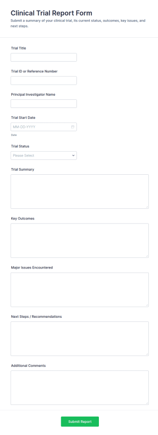 Clinical Trial Report Form Template