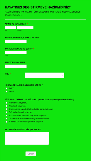 Clone Of Clone Of Clone Of DEĞİŞİME HAZIR MISINIZ ? Form Template