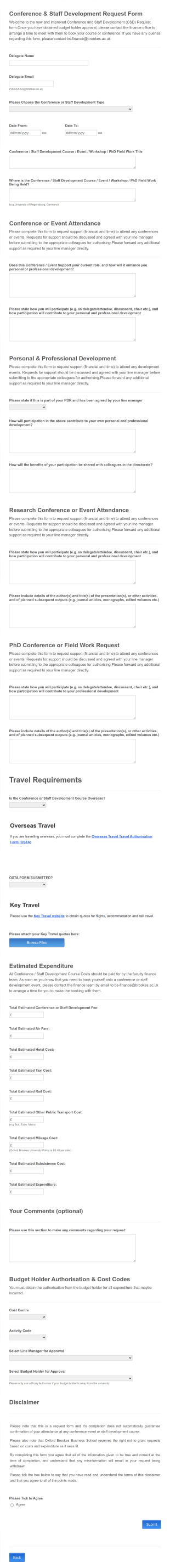Staff Development Request Form Template