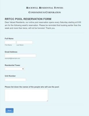 Clone Of RRTCC Pool Reservation Form Template