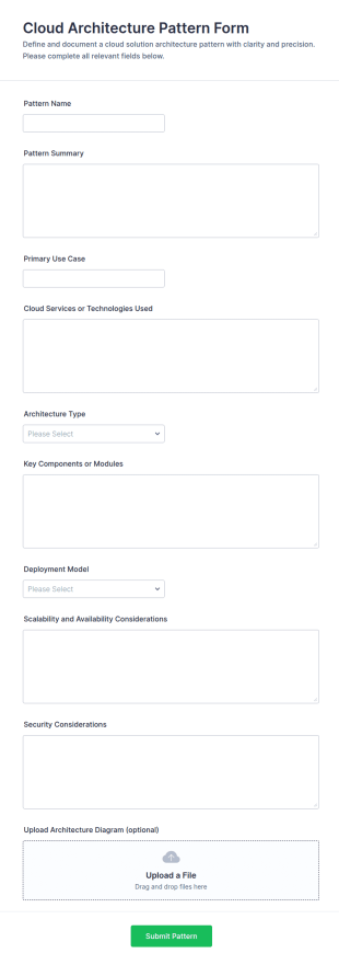 Cloud Architecture Pattern Form Template