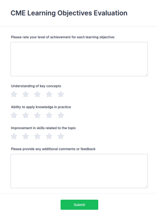 CME Learning Objectives Evaluation Form Template