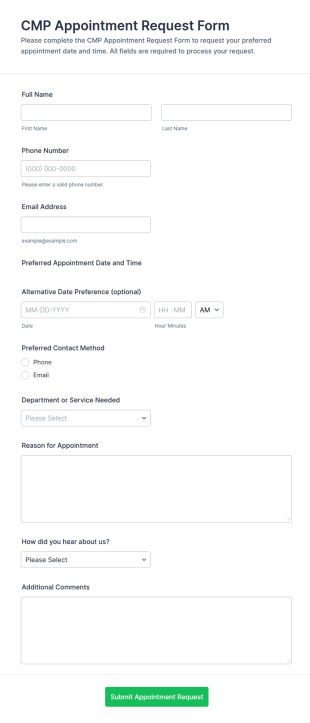 CMP Appointment Request Form Template