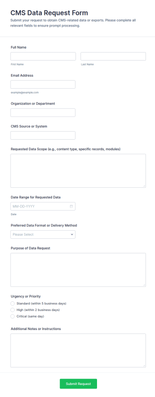 CMS Data Request Form Template