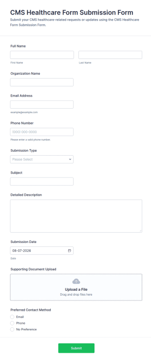 CMS Healthcare Form Submission Form