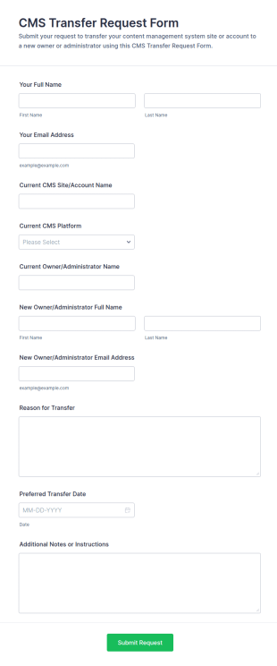 CMS Transfer Request Form Template