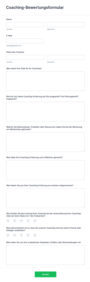 Coaching Bewertungsformular
