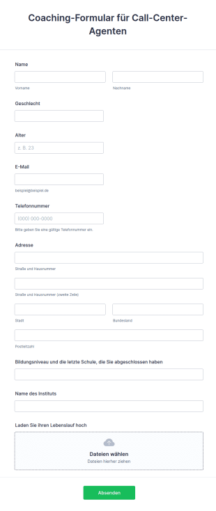 Coaching Formular Für Call Center Agenten