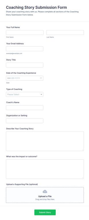 Coaching Story Submission Form Template
