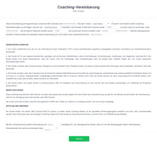 Coaching Vereinbarung