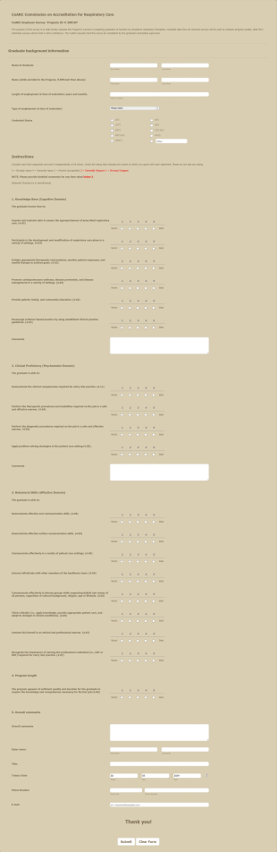 Coarc Employer Survey 2017 Form Template