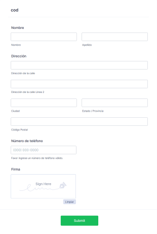 Códigos Form Template
