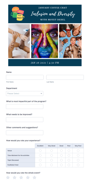 Coffee Chat Event Feedback Form Template