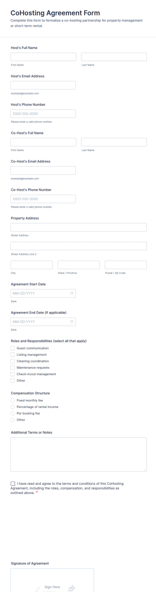 CoHosting Agreement Form Template