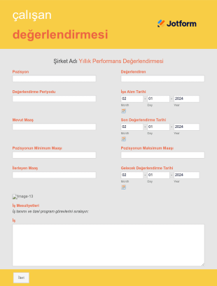 Çok Sayfalı Çalışan Değerlendirme Form Template