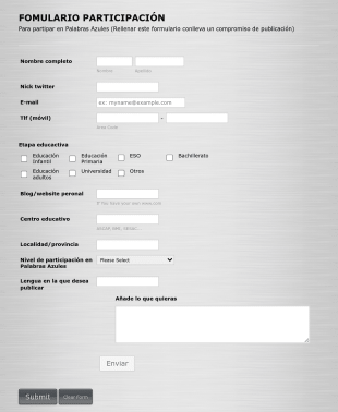 Colaboracion En Palabras Azules