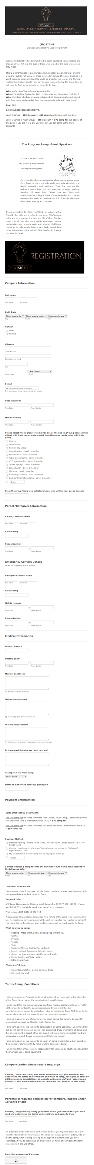 Collaborative Leadership Event Registration Form Template