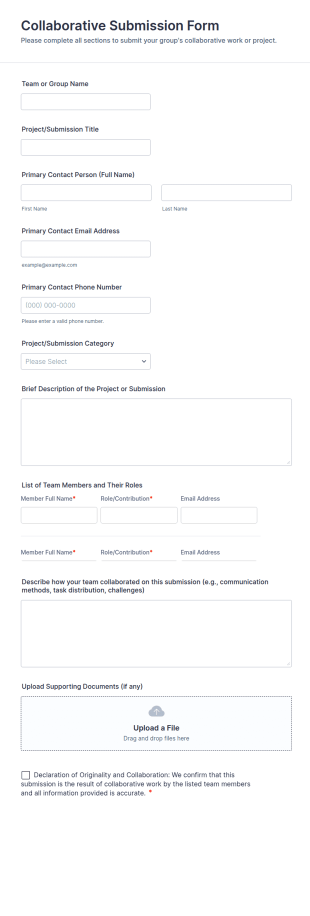 Collaborative Submission Form Template