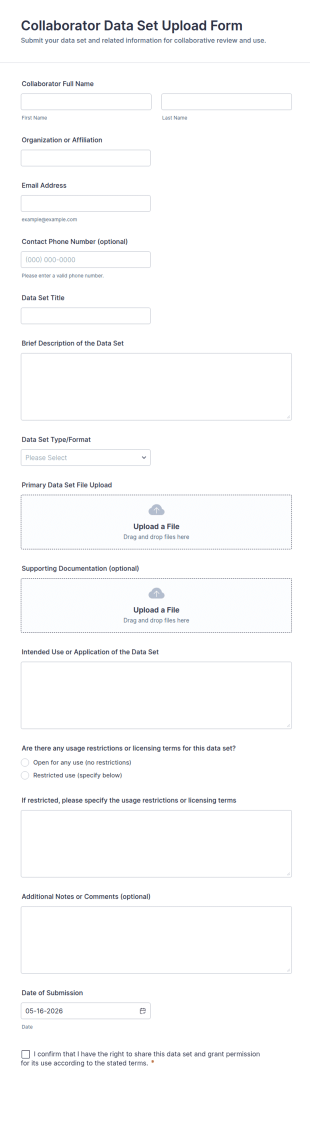 Collaborator Data Set Upload Form Template