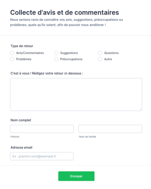 Collecte D'avis Et De Commentaires