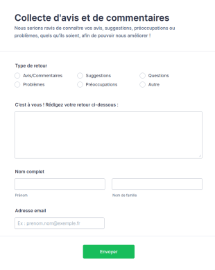 Collecte D'avis Et De Commentaires