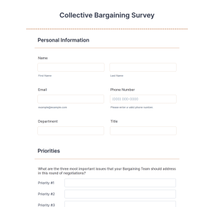 Collective Bargaining Survey Form Template