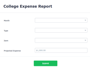 College Expense Report Form Template