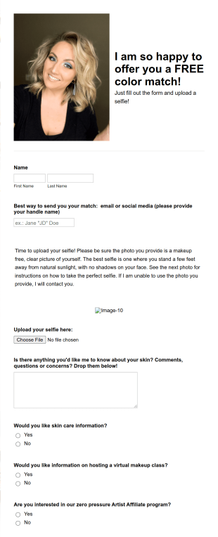 Color Match Form Template