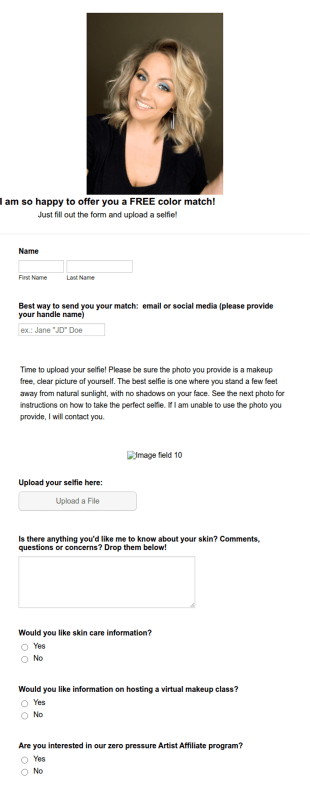 Color Match Form Template