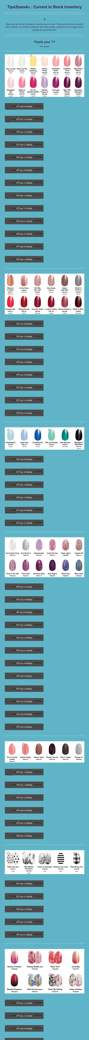 Color Street On Hand Inventory Form Template