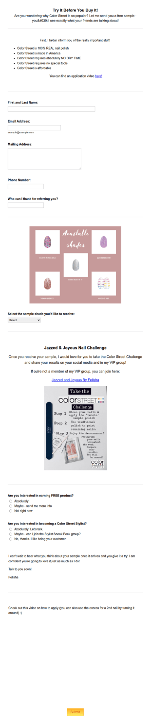 Color Street Sample Request_JazzedandJoyous Form Template