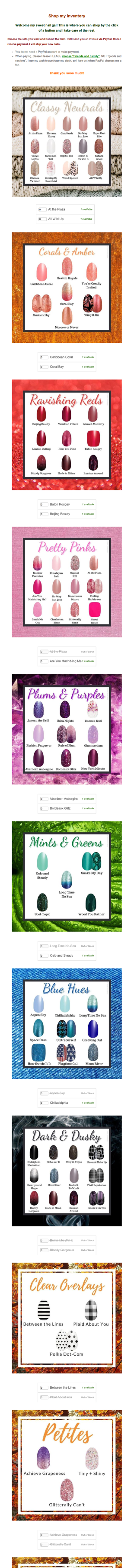 Color Street Shop My Stash Form Template