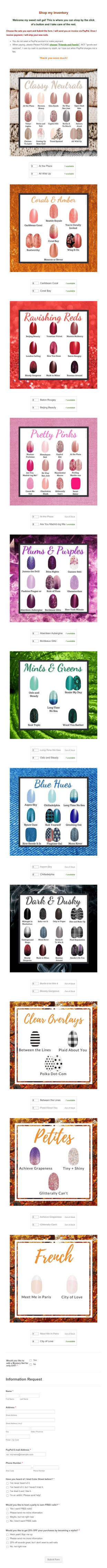 Color Street Shop My Stash Form Template