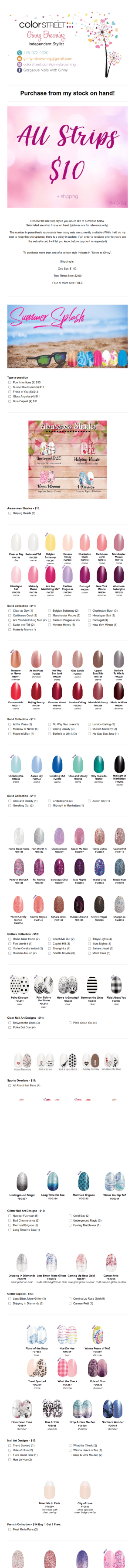Color Street Stock On Hand Order Form Gorgeous Nails With Ginny Form Template