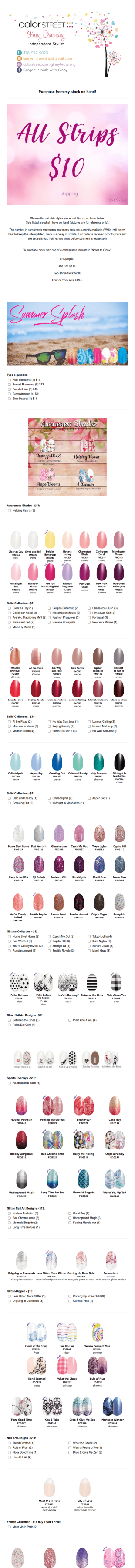 Color Street Stock On Hand Order Form Gorgeous Nails With Ginny