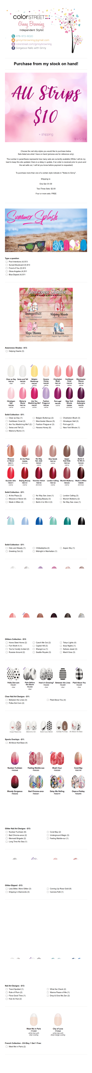 Color Street Stock On Hand Order Form Gorgeous Nails With Ginny Form Template
