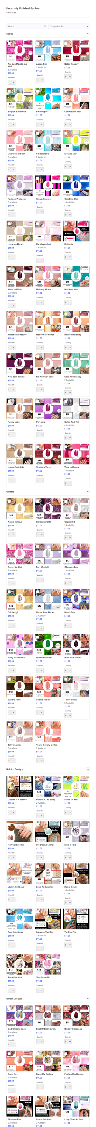 Color Street Stock Product List Form Template