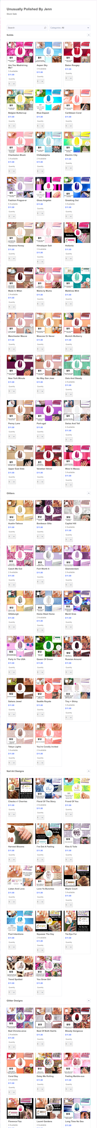 Color Street Stock Product List Form Template