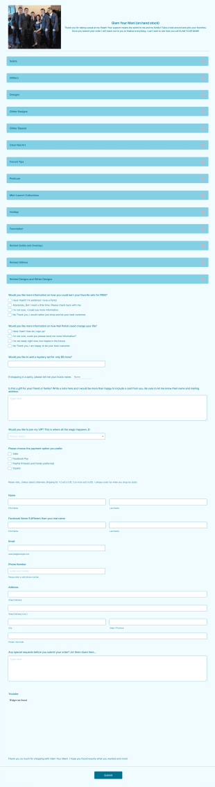 Glam Your Mani Form Template