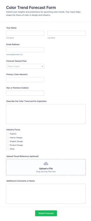 Color Trend Forecast Form Template