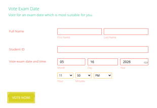Exam Date Poll Colorful Form Template