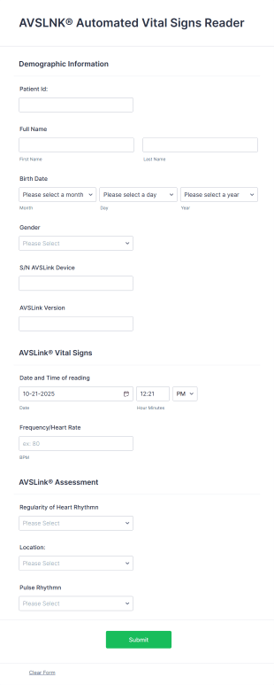 Vital Signs Tracking Form Template