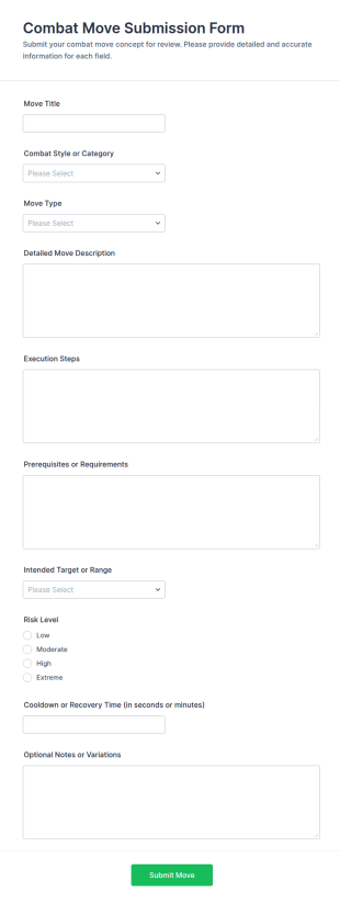 Combat Move Submission Form Template