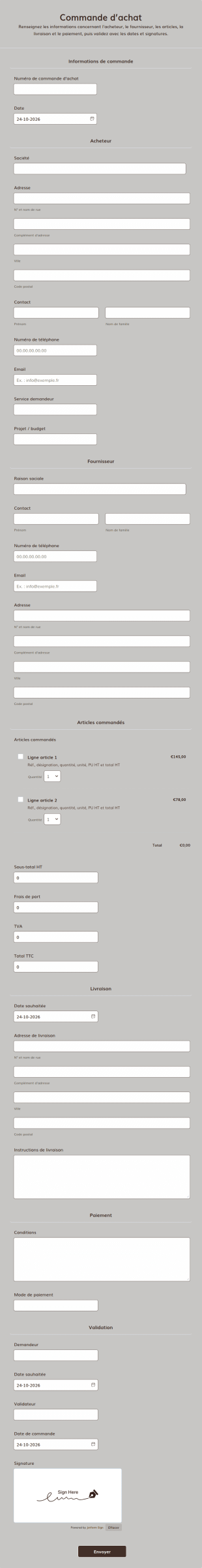 Commande D’achat