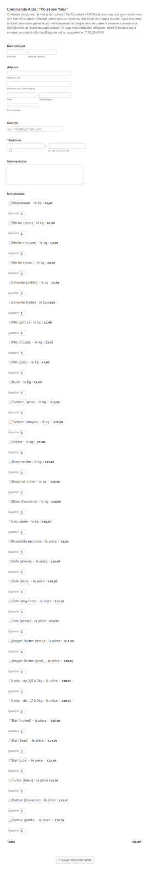 Commande De Poissons Livrés à Domicile