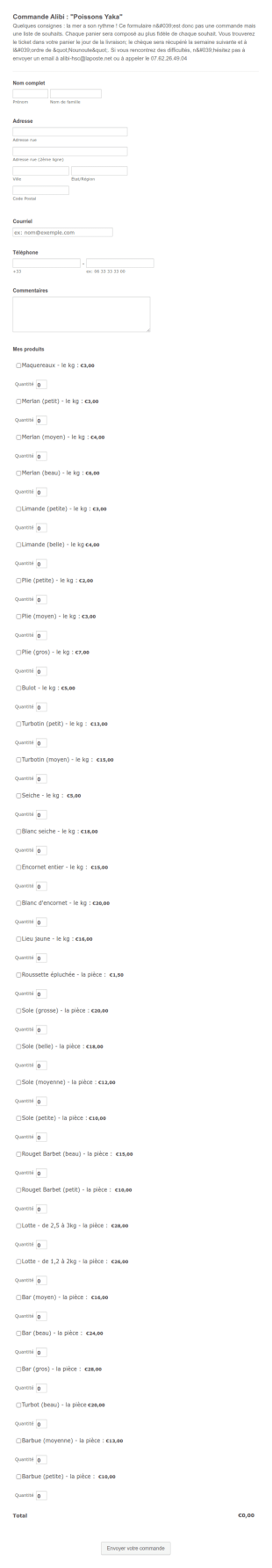 Commande De Poissons Livrés à Domicile