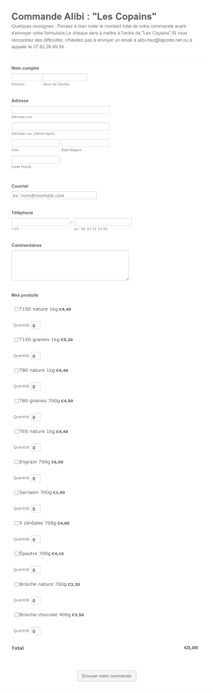 Commande De Produits Céréaliers Livrés à Domicile