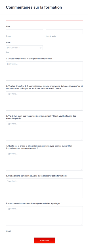 Commentaires Sur La Formation