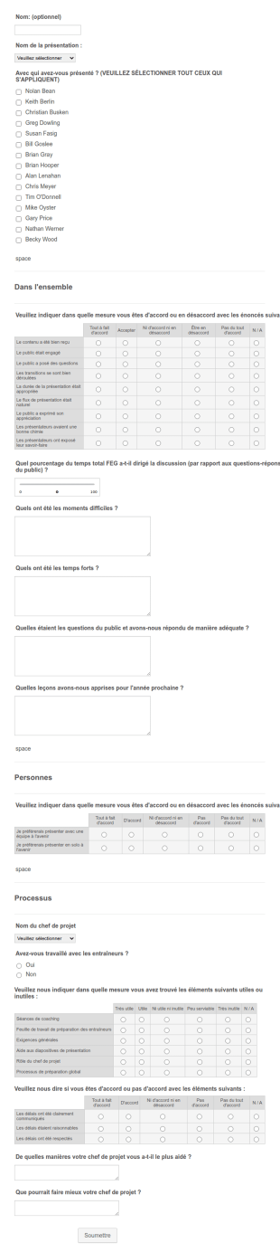Commentaires Sur La Présentation