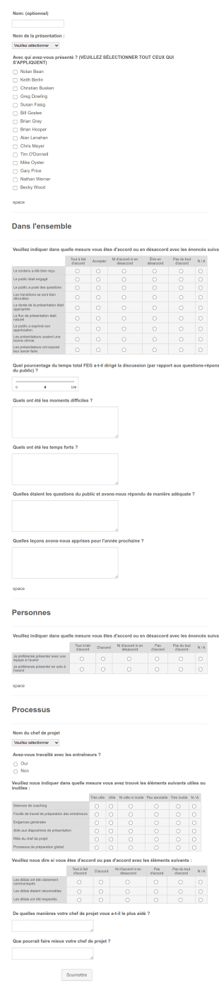 Commentaires Sur La Présentation